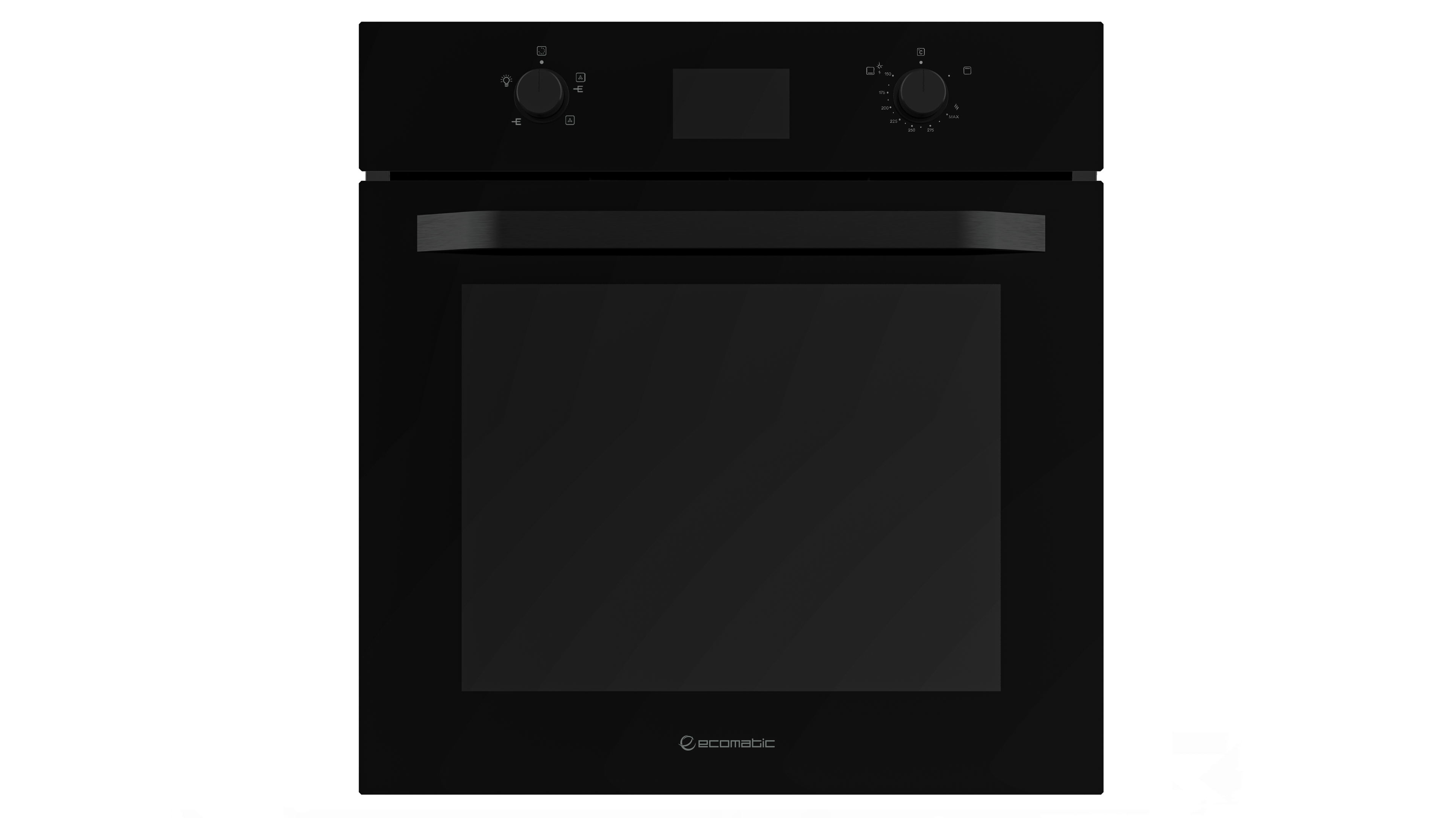 فرن إيكوماتك 60 سم غاز شواية كريستال أسود ديجيتال تاتش بالمروحة - G6504GTDX