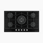 مسطح بلت إن غاز 90 سم كريستال أسود – إيكوماتك | 5 شعلات EDGE - S927QC