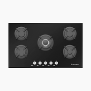 مسطح بلت إن غاز 90 سم كريستال أسود – إيكوماتك | 5 شعلات RONDA - S907RC