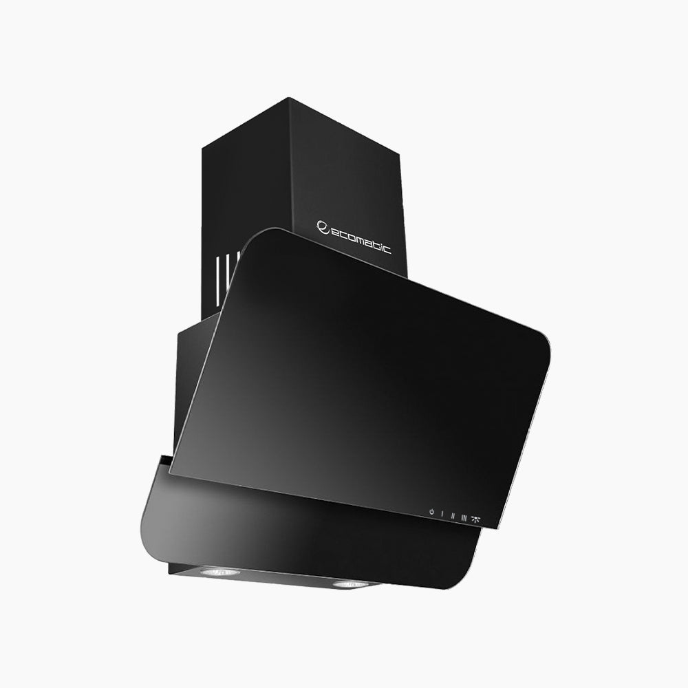 جديد - شفاط إيكوماتيك 90 سم DECORATIVE مائل | كريستال أسود وموتور إيطالي - H9207FAB