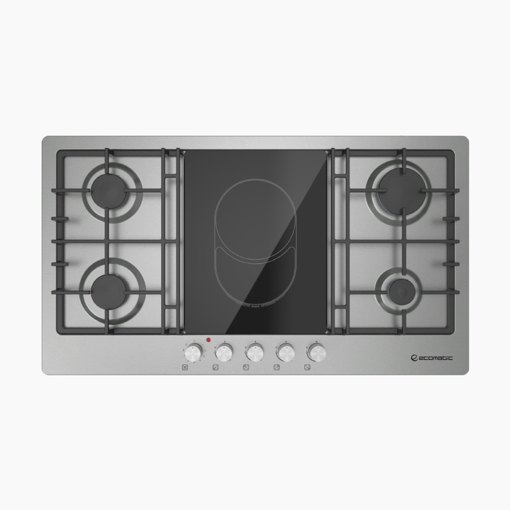 مسطح بلت إن غاز 92 سم ستانلس ستيل مع عين فيترو سيراميك | 5 شعلات XL - S963XLV