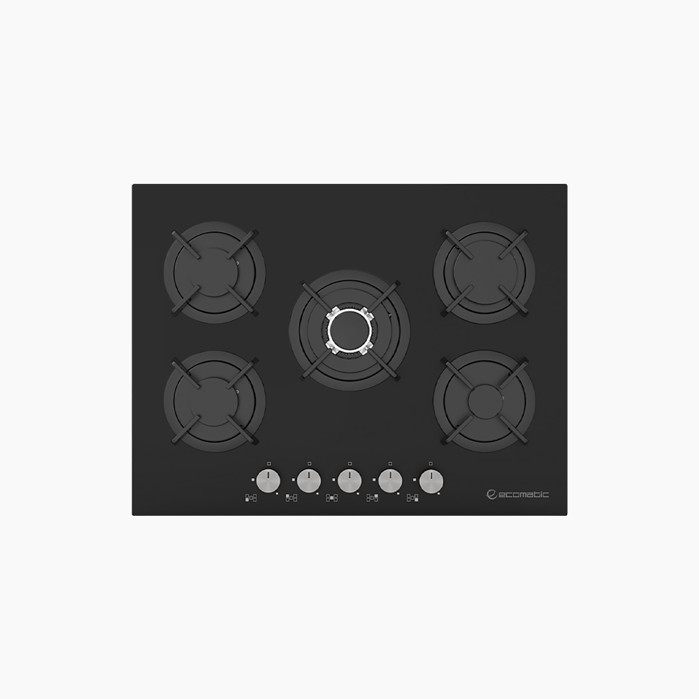 مسطح غاز بلت إن 70 سم – كريستال أسود – S707RC Ronda