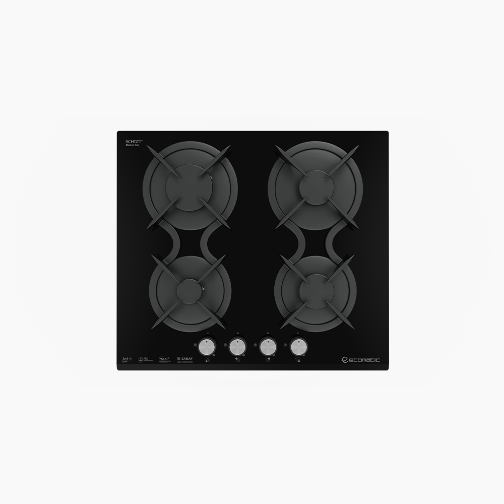 مسطح غاز بلت إن 60 سم – كريستال أسود INFINITY – S617DC