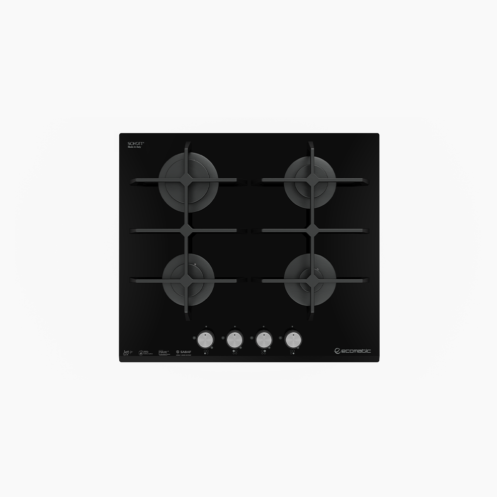 مسطح غاز بلت إن 60 سم – كريستال أسود – S657C Spider