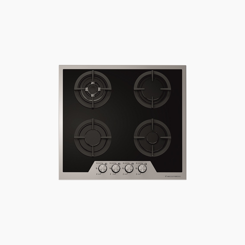 مسطح غاز بلت إن 60 سم – كريستال أسود × ستانلس ستيل – S607IGC