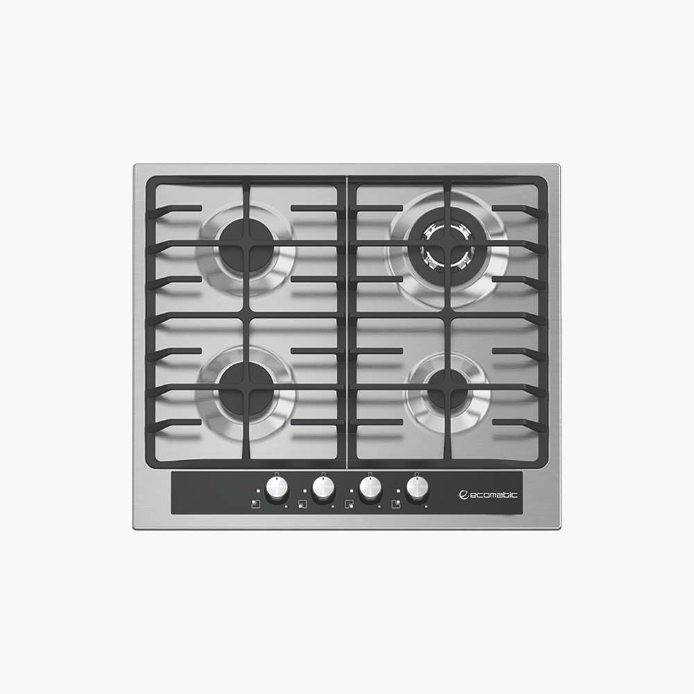 مسطح غاز بلت إن 60 سم – ستانلس ستيل × لوحة تحكم كريستال – S603GC