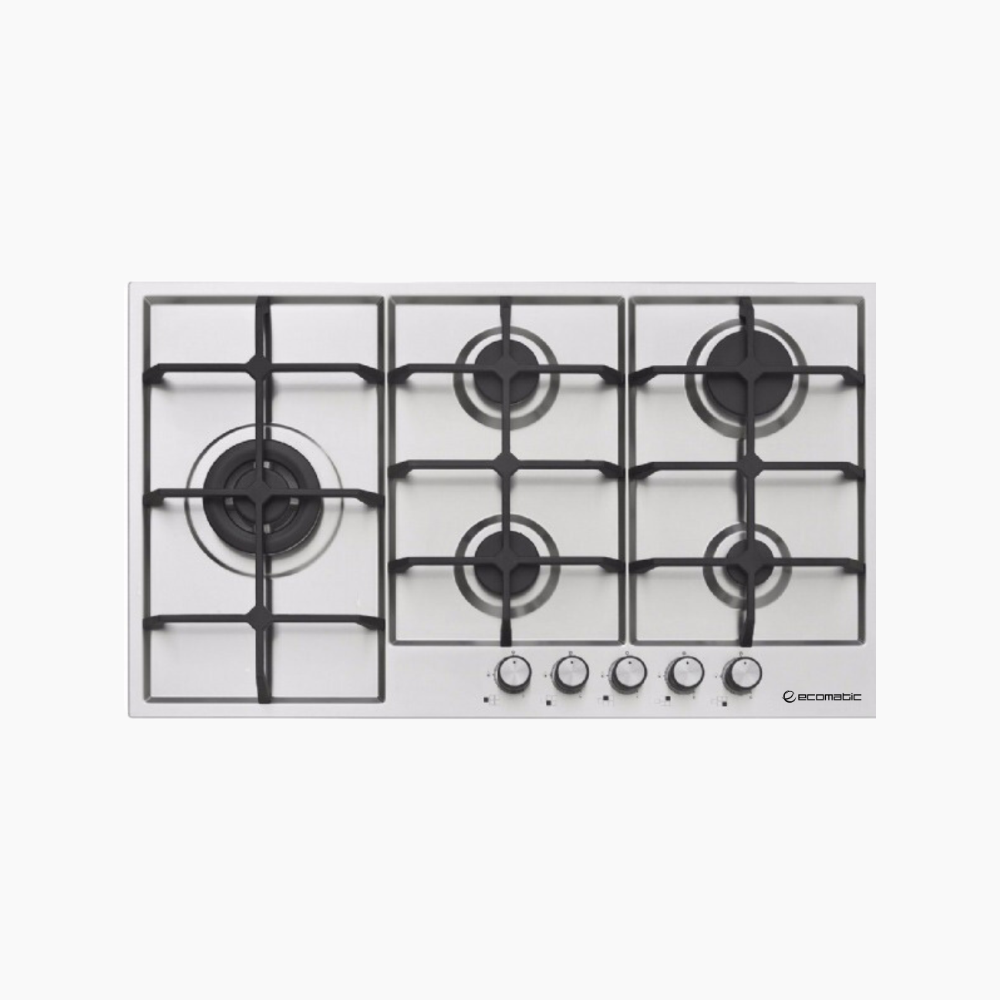 مسطح بلت إن غاز 90 سم ستانلس ستيل SLIM SPIDER | 5 شعلات - NS913C