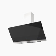 شفاط إيكوماتيك جزيرة 90 سم – تصميم مائل كريستال أسود | ديجيتال تاتش وتحكم بالريموت - H9110MRTX