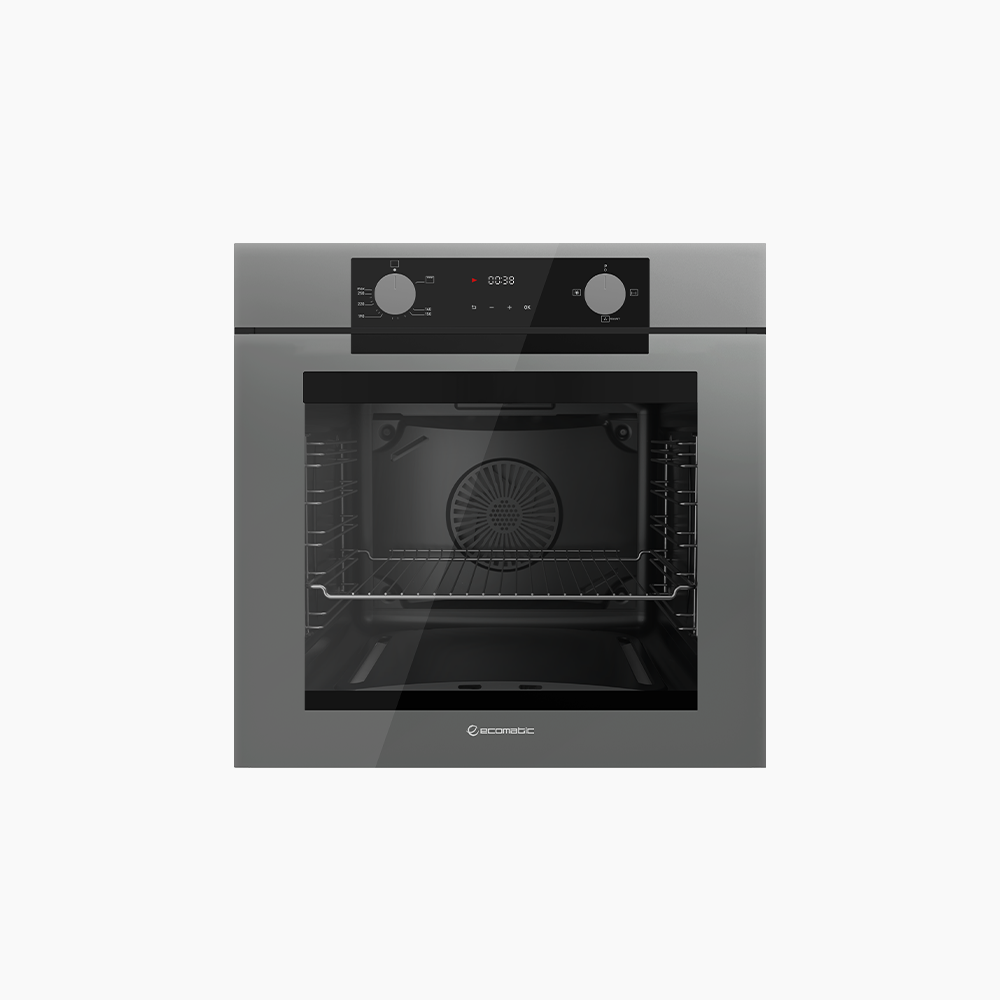 فرن بلت إن غاز 60 سم كريستال رمادي – إيكوماتك | شواية غاز - G6604PROGR