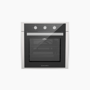 فرن بلت إن غاز 60 سم كريستال أسود بفريم إستانلس – إيكوماتك | شواية غاز - G6434T