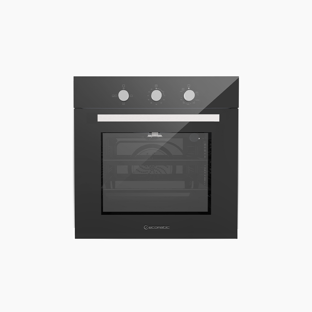 فرن بلت إن غاز 60 سم كريستال أسود ديچيتال – إيكوماتك | شواية غاز - G6404GT