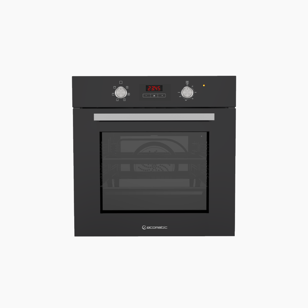 فرن إيكوماتك بلت إن كهرباء 60 سم كريستال أسود – 6 وظائف - E6406GTD
