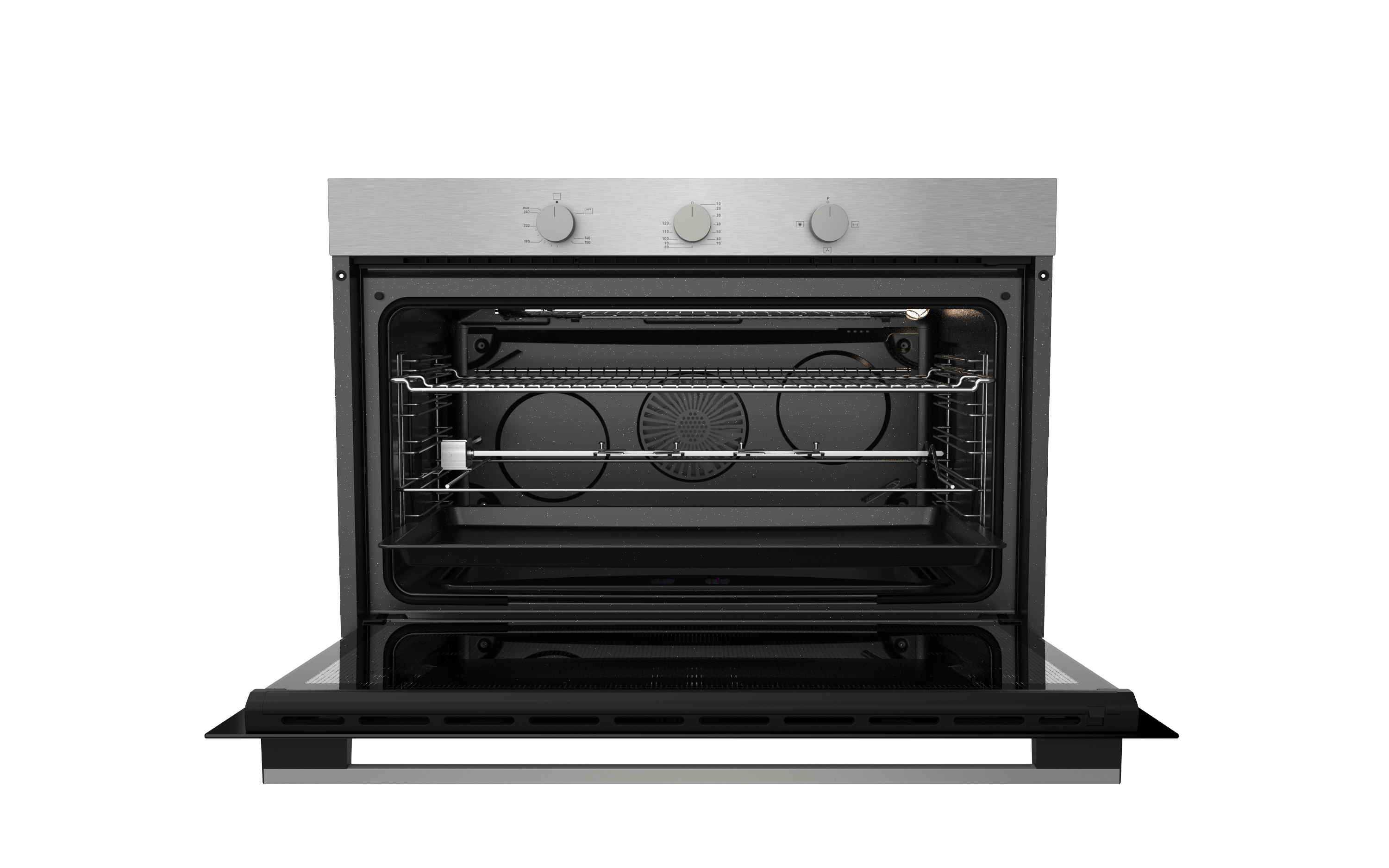 فرن إيكوماتك 90 سم غاز شواية  غاز ستانلس بالمروحة - G9604T