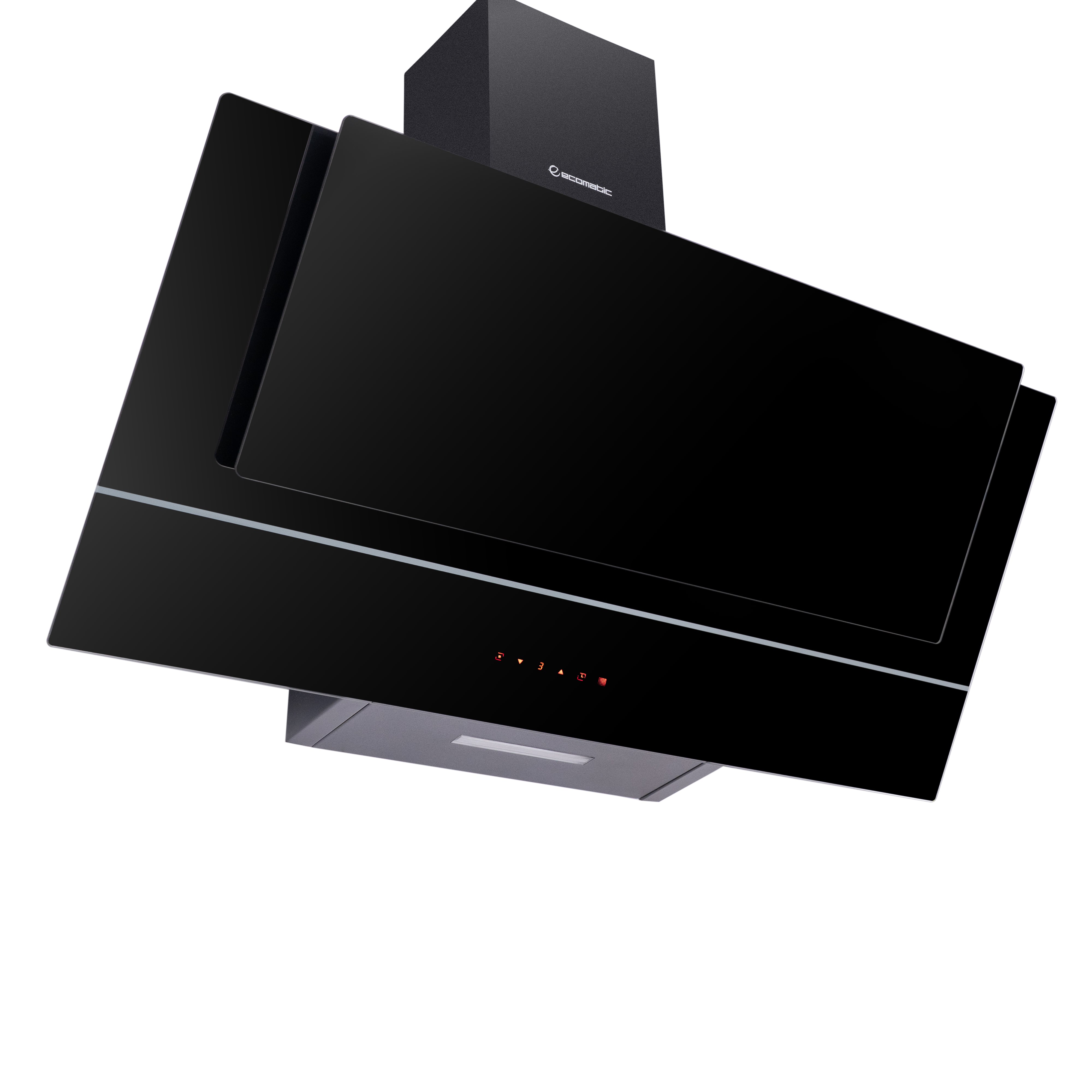 شفاط إيكوماتك ديكوري مائل 90 سم – كريستال أسود | ديجيتال تاتش وتحكم بالريموت - H9106ZTS